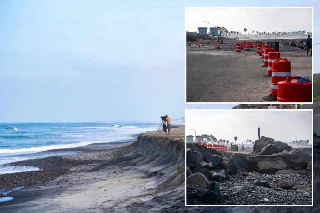 California beach swallowed by furious surf as Labor Day weekend crowds face parking nightmare California beach swallowed by furious surf as Labor Day weekend crowds face parking nightmare