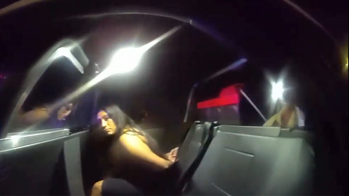 Krista Perez patrol car after her DUI arrest.