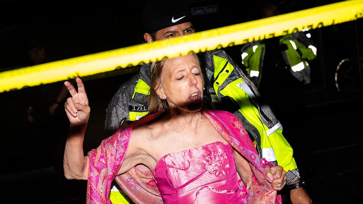 Code Pink co-founder being removed by security.